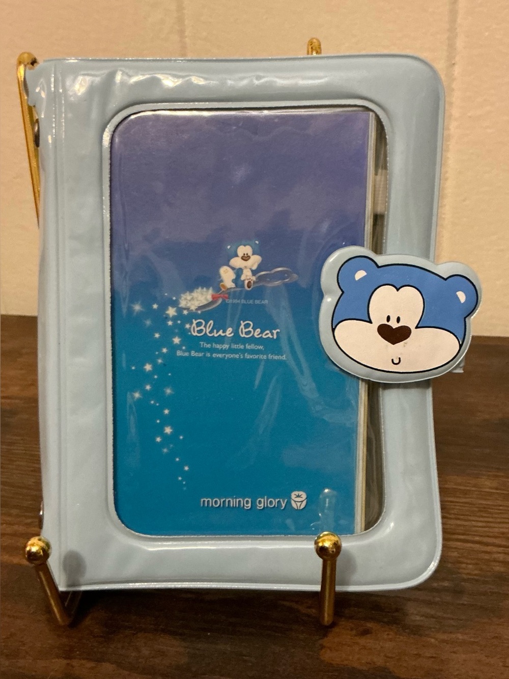 A Rare Vintage Babu Blue Bear Morning Glory Snap Planner Journal Notebook